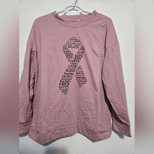 Mauve/Pink Long Sleeve Breast Cancer Support Top
